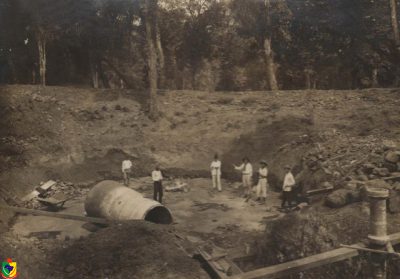 Instalação do reservatório da Fonte Fria em 1927